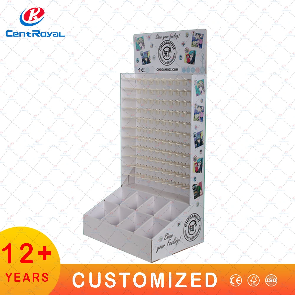 Customized Floor Standing Corrugated Cardboard Pallet Food Snack Display Stand