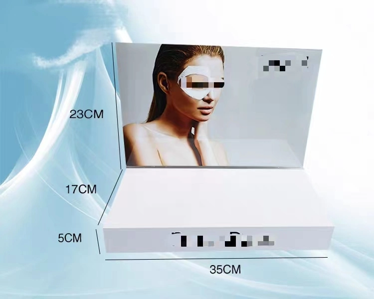 Sz White Acrylic Cosmetics Display Rack with Advertising Back Panel